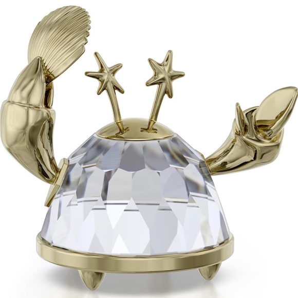 Swarovski Gold and Clear Crystal Crab Figurine - Picture 3 of 14